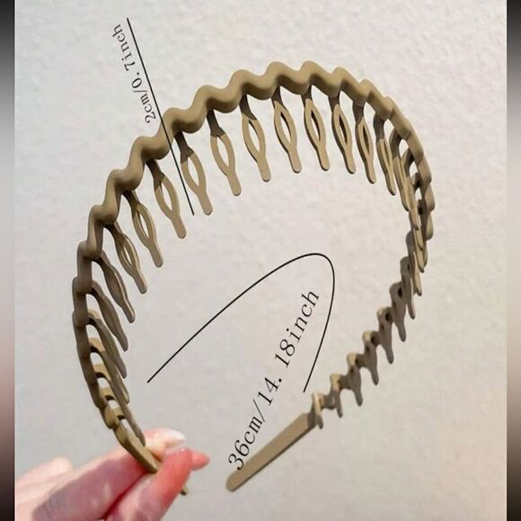 9pc Solid Wave-Shape Hair Claw Hairband - Picture 4 of 12